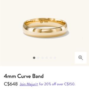 Mejuri Curve Band (4mm) size 10